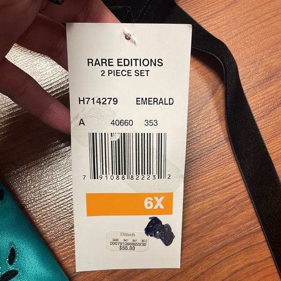 NEW!Girls Rare Editions Emerald Formal Dress, size 6X - Picture 5 of 9